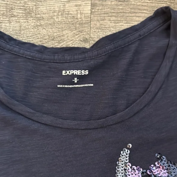 Vintage Express Navy Sequin Tee - Picture 3 of 8